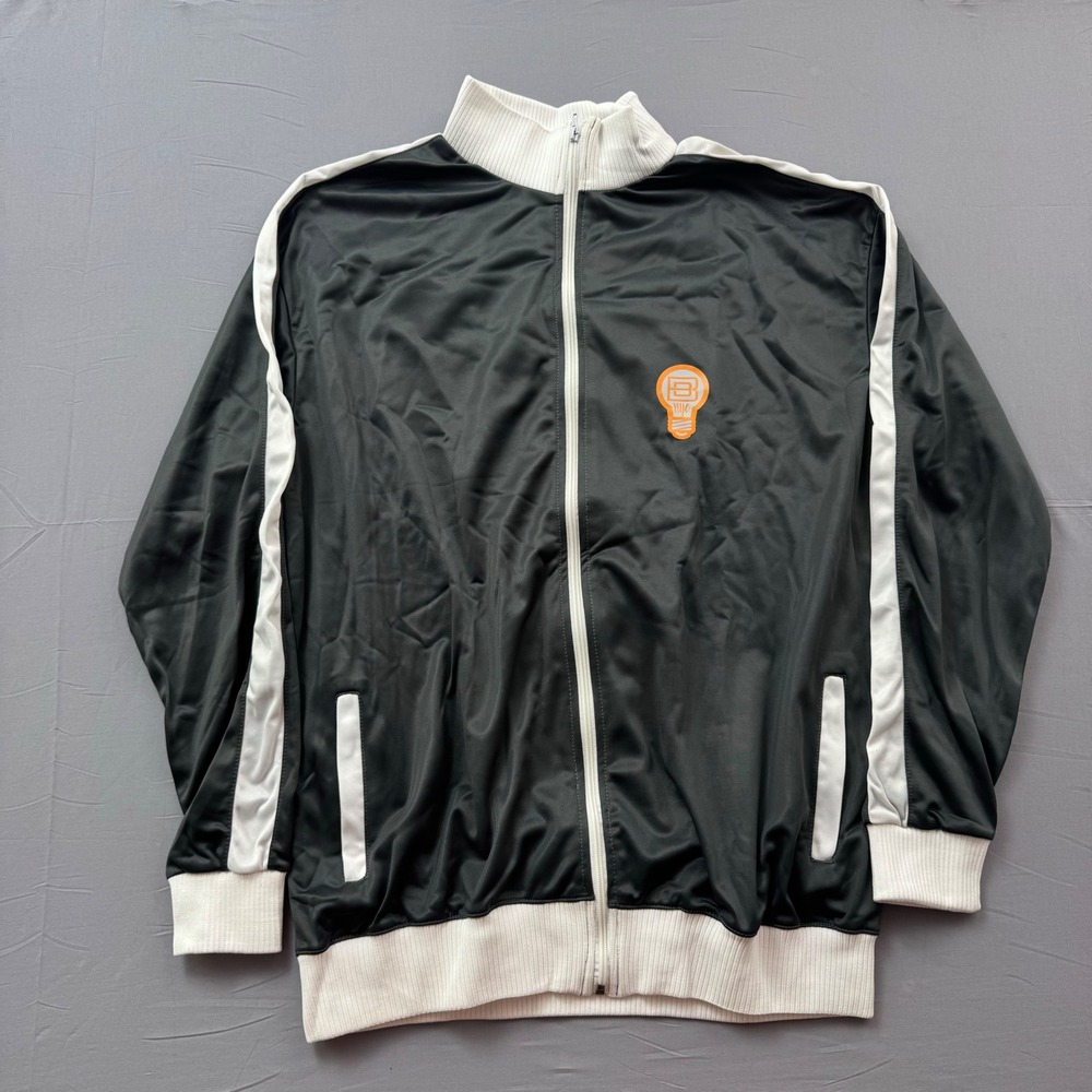 33 NYC Mens Track Jacket XXXL Black‎ White Full Zip Orange Graphic Lightbulb 3XL